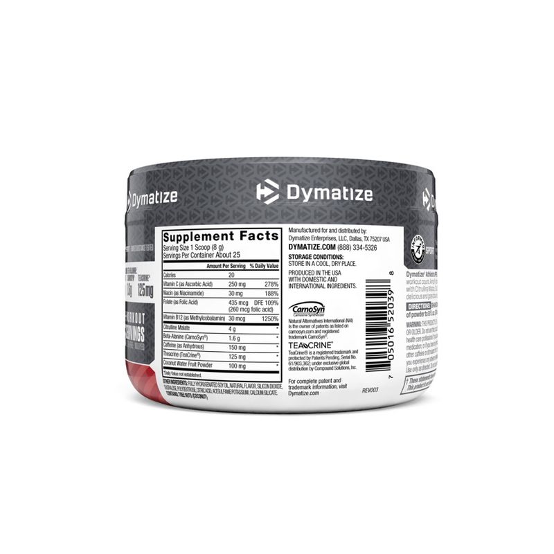 Dymatize Athlete's Pre Workout Dietary Supplements - Fruit Punch - 7.05oz