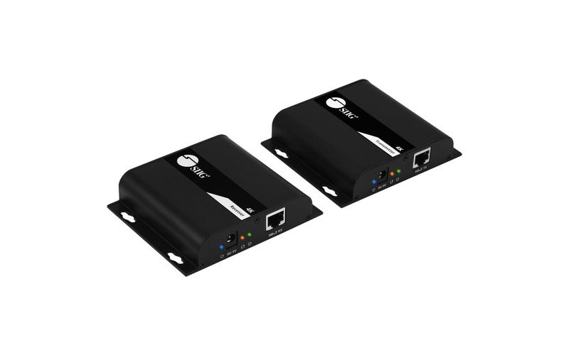 SIIG HDMI 4K30Hz HDbitT over IP Extender - 120m - 1 Input Device - 1 Output Device - 393.70 ft Range - 2 x Network (RJ-45) - 1 x HDMI In