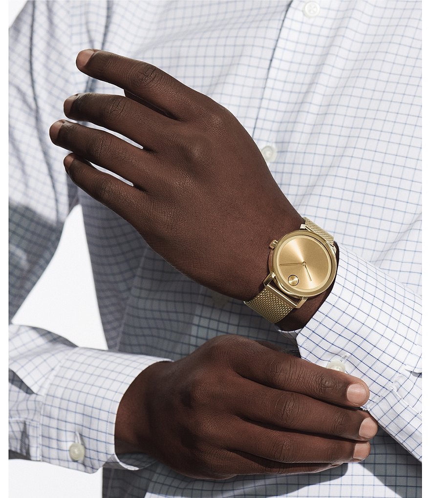 Movado Bold Evolution Gold Mesh Strap Bracelet Watch