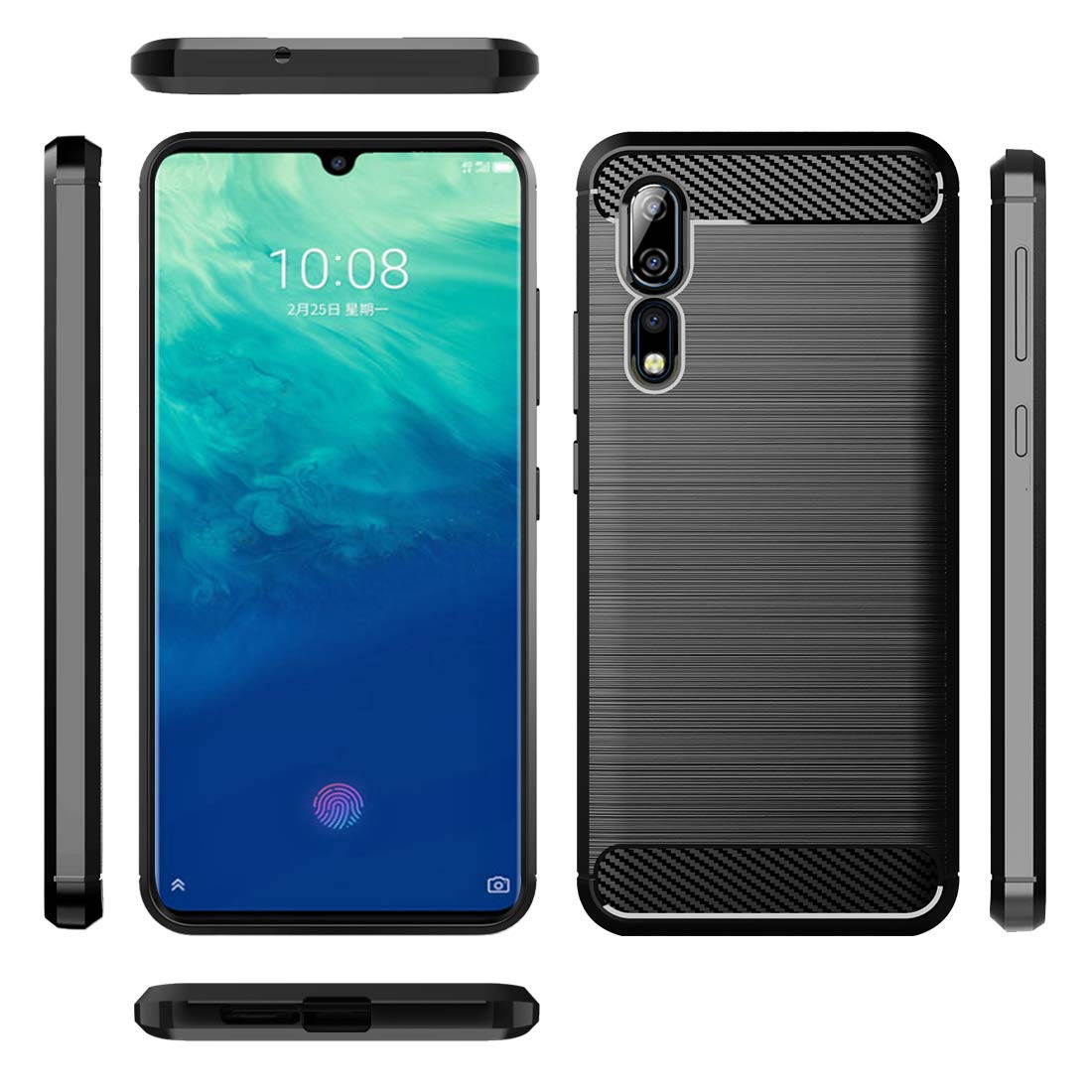 Dzxouui Compatible for ZTE Axon 10 Pro Case,Protective Phone Cover Shockproof Soft TPU Cases for ZTE Axon 10 Pro(DL-Black)