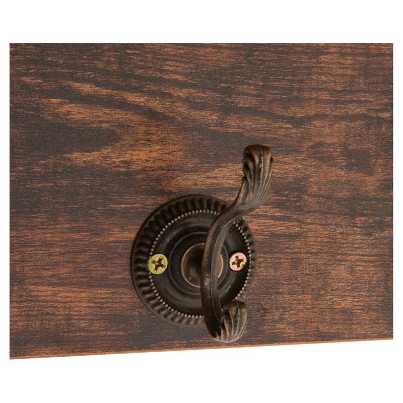 Utility Wall Shelf with Hooks - Aged Wood - Danya B.