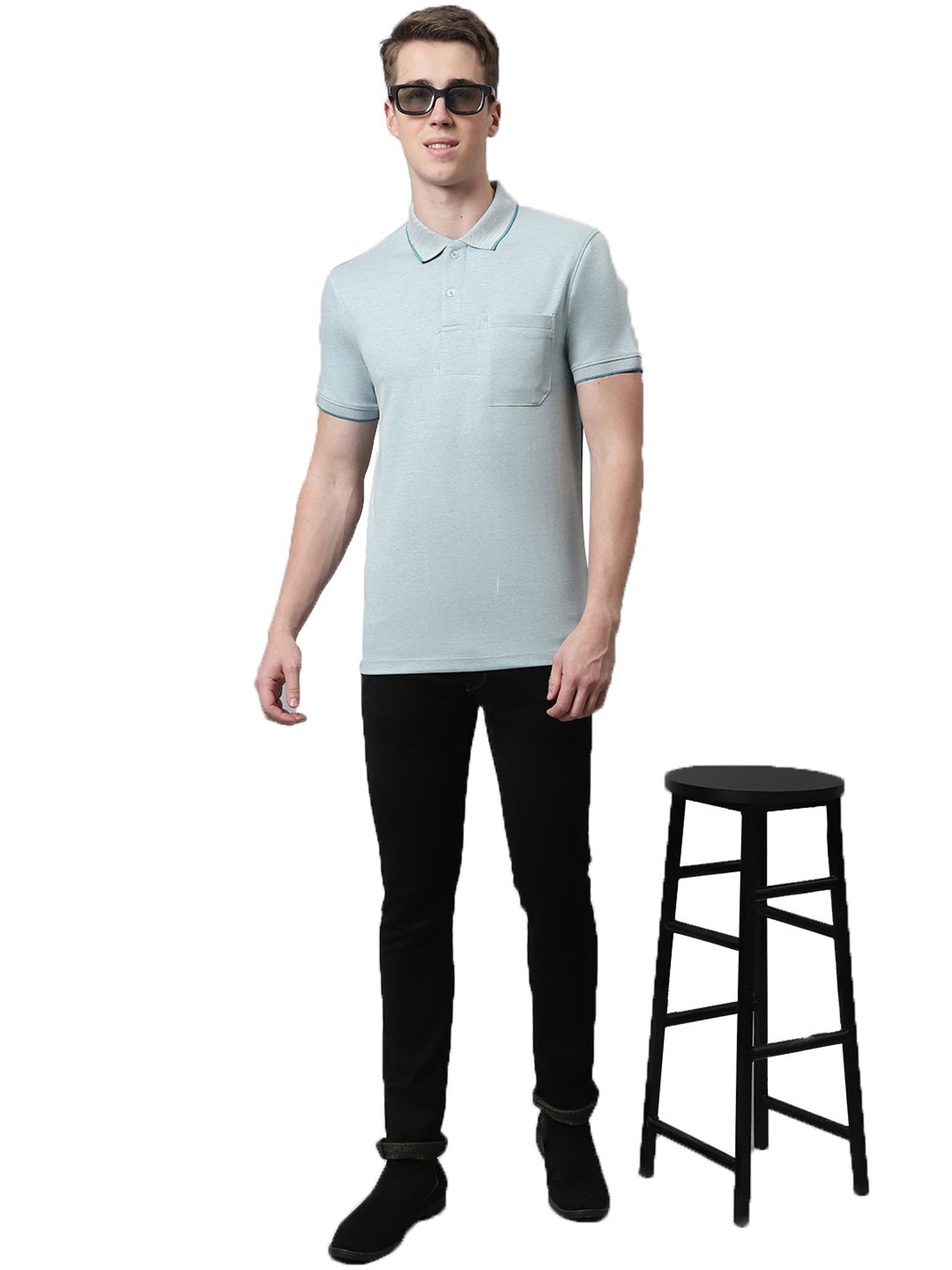 Venitian- Forbidden Clothing Light Turquoise Regular Fit Polo T-Shirt