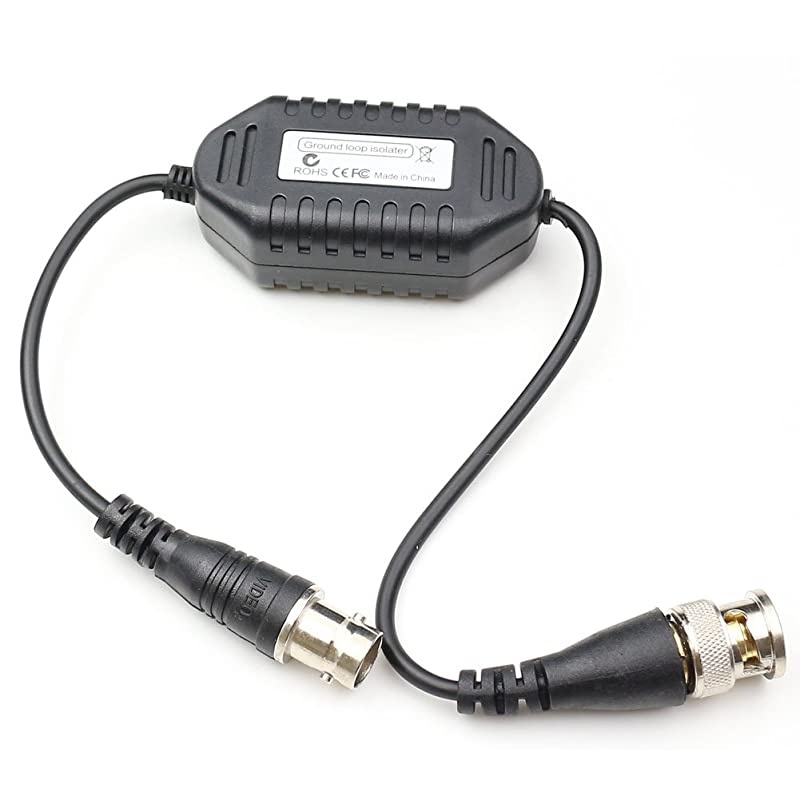 Security Camera Ground Loop Isolator, BNC Male to Female Coaxial Video Ground Loop Isolator CCTV Balun 1 Pack