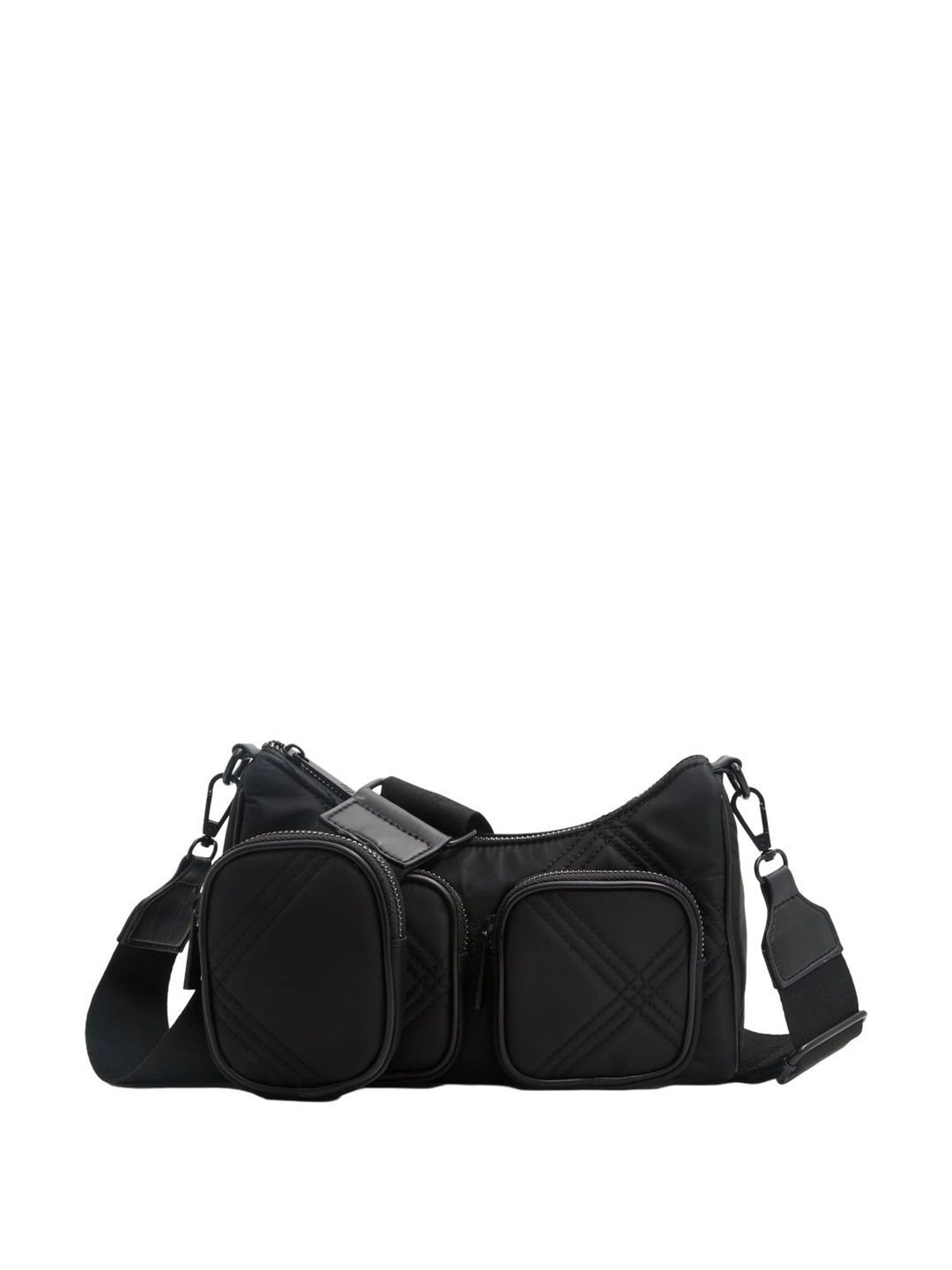 Call It Spring Black Textured Small Sling Handbag