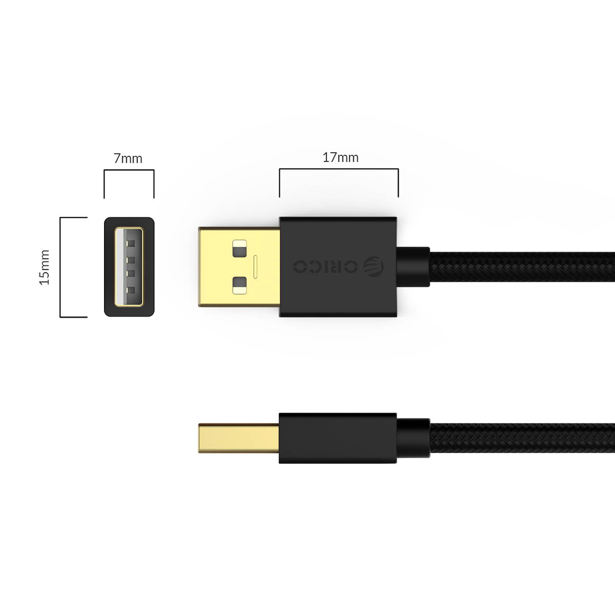 ORICO USB 3.0 A to USB 3.0 A Cable (M/M),3.0 A to USB 3.0 A , Super speed Transmission Charging  Cable 1.64ft to 6.6ft Gold-plate Interface for 2.5/3.5 in HDD SSD M.2 SSD and HDD Enclosures