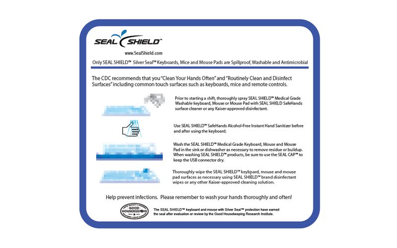 Seal Shield Medical Grade Antibacterial Mouse Pad - Plastic - Water Proof