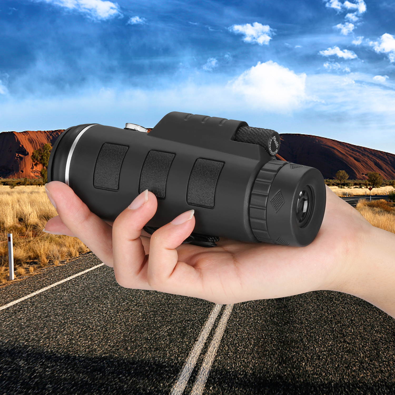 Monocular Telescope, Outlife 40x60 Bak4 Prism & Fmc, HD Night Vision with Phone Clip &Tripod For Bird Watching, Car Racing, Horse Racing, Hiking, Boating &Sightseeing
