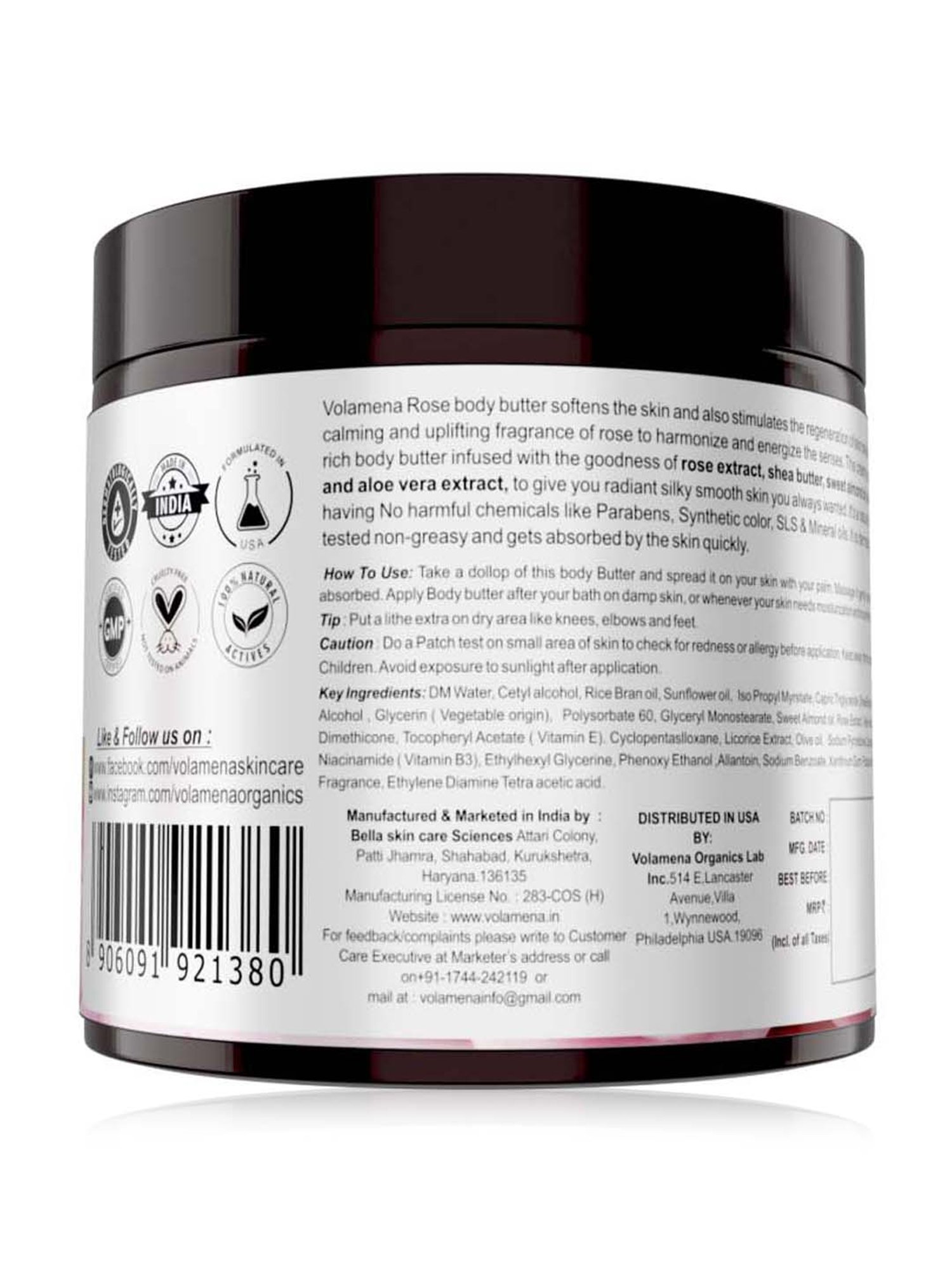 Volamena Rose Body Butter - 100 ml