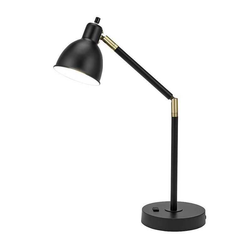 20.75" Adjustable Metal Desk Lamp with Accents Black - Cresswell Lighting