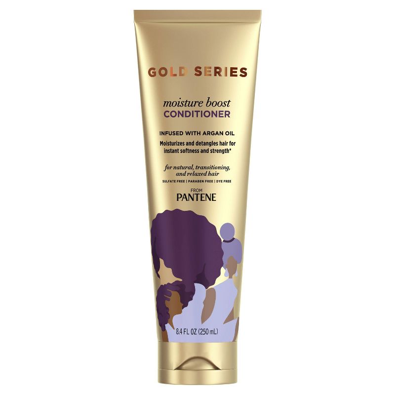 Gold Series from Pantene Sulfate-Free Moisture Boost Conditioner Infused with Argan Oil for Curly - Coily Hair - 8.4 fl oz