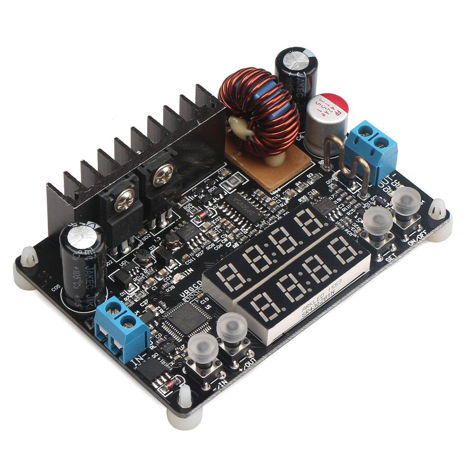 DROK DR-US180076 Numerical Control Voltage Regulator DC 6-40V to 0-32V 5A Buck Converter, 24V 12V to 5V Constant Voltage Current Step Down Adjustable Output Power Supply