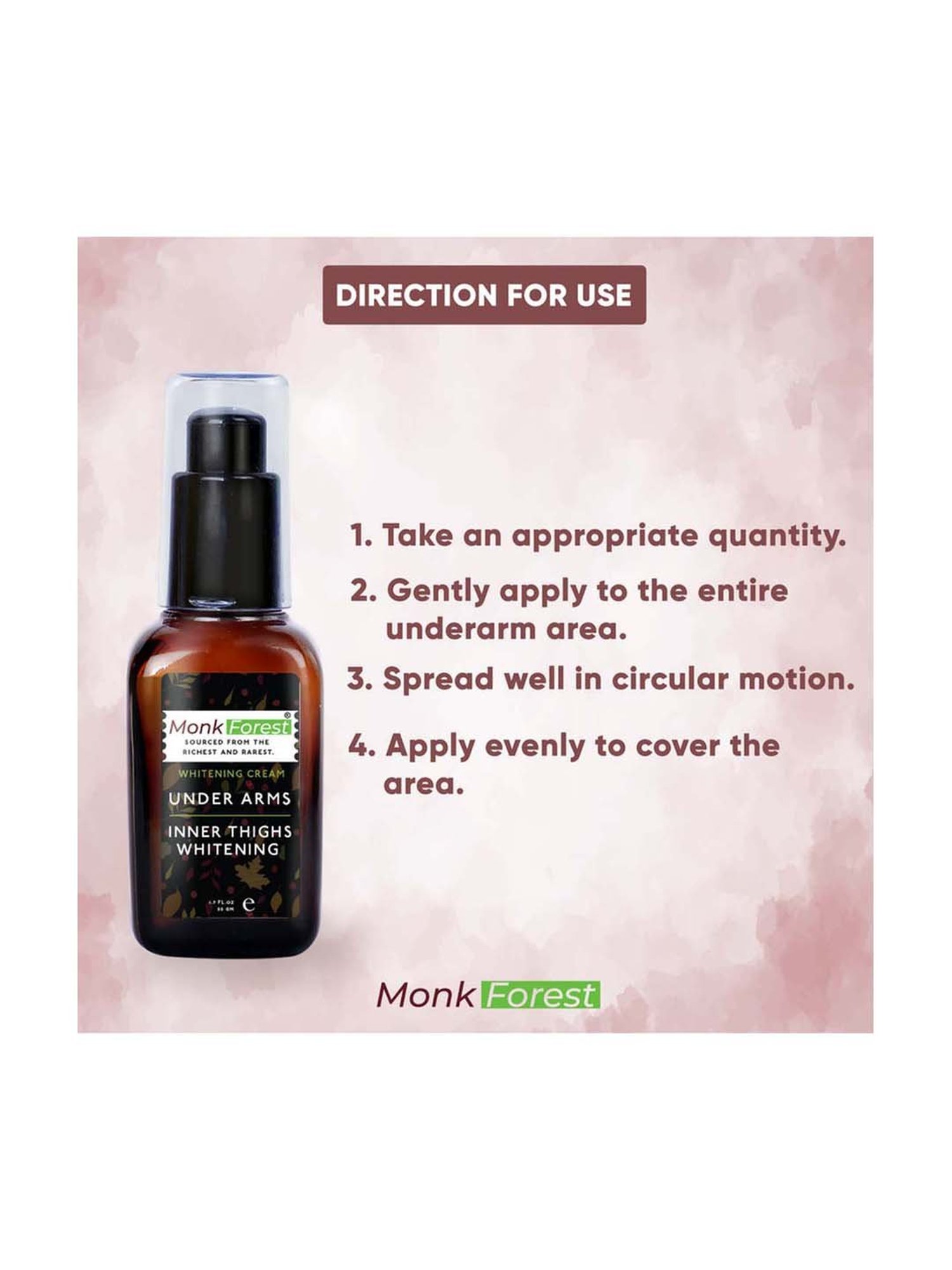 Monk Forest Underarms And Inner Thigh Skin Brightening Cream - 50 gm