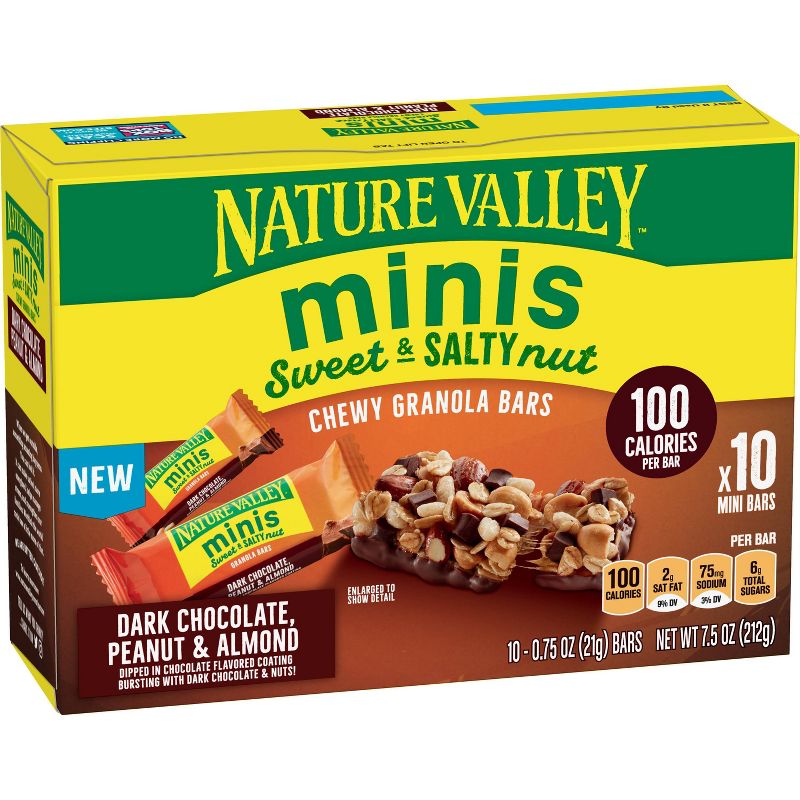 Nature Valley Sweet & Salty Minis Dark Chocolate Peanut & Almond - 10ct