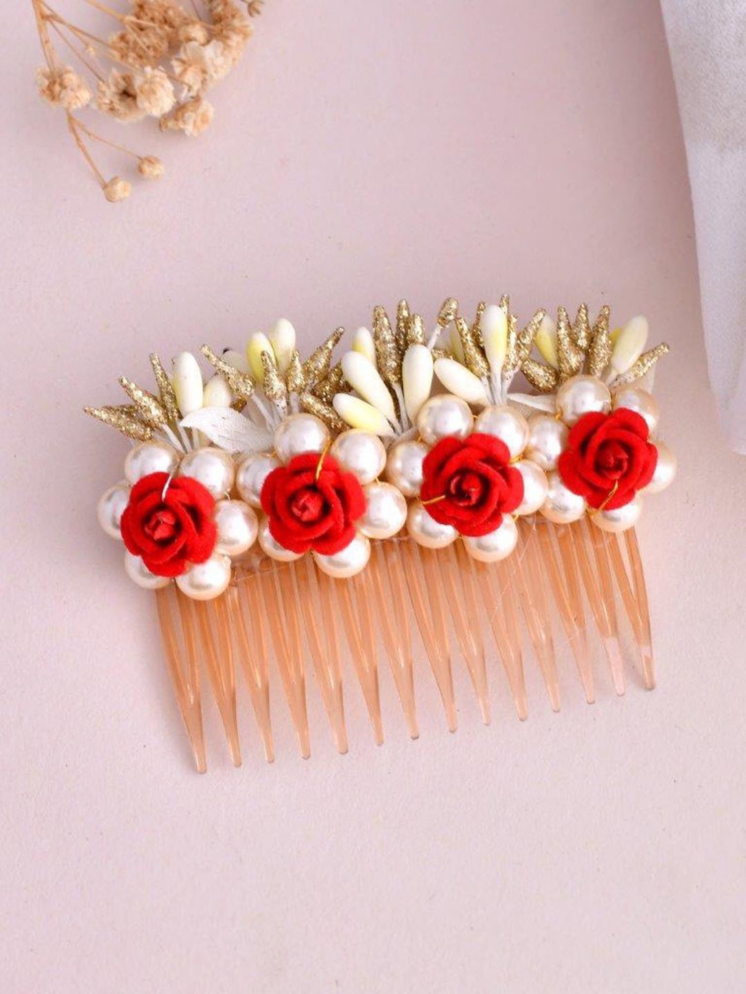 OOMPH White Pearls Wedding Hair Band