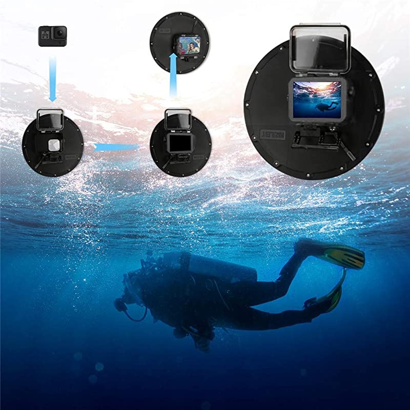 Port for GoPro Hero 8 Black Diving Transparent GoPro Lens Waterproof Housing with Floaty Hand Grip Underwater Case for GoPro Accessories for GoPro Hero Eight