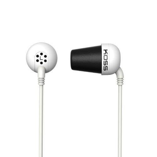 KOSS White PLUGW Earbud Noise Isolating