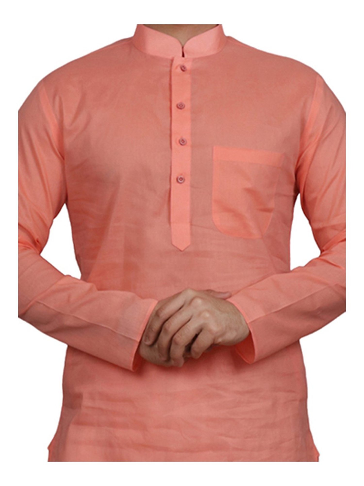SG LEMAN Peach Kurta Bottom Set