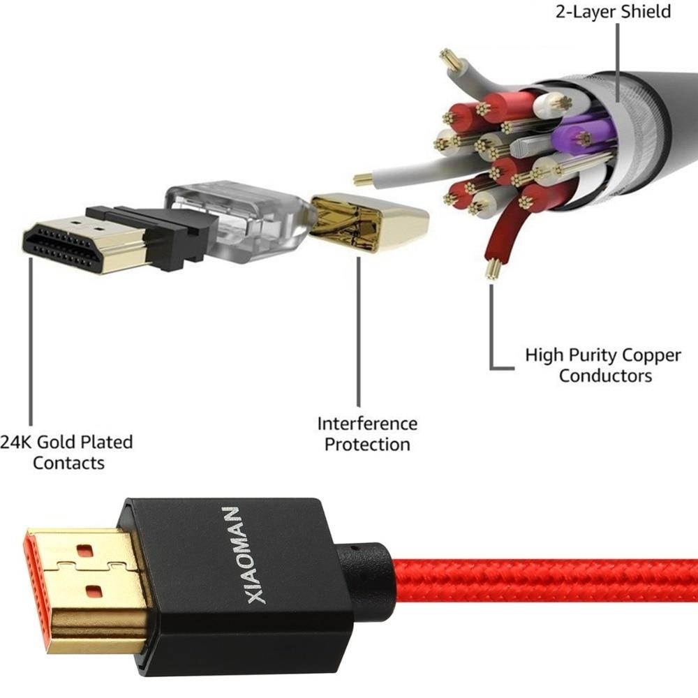 HDMI Cable 2.0 4K HDMI to HDMI Adapter Video Game Cable for Xiaomi Projector Nintend Switch Splitter Smart TV Box PS4 Computer