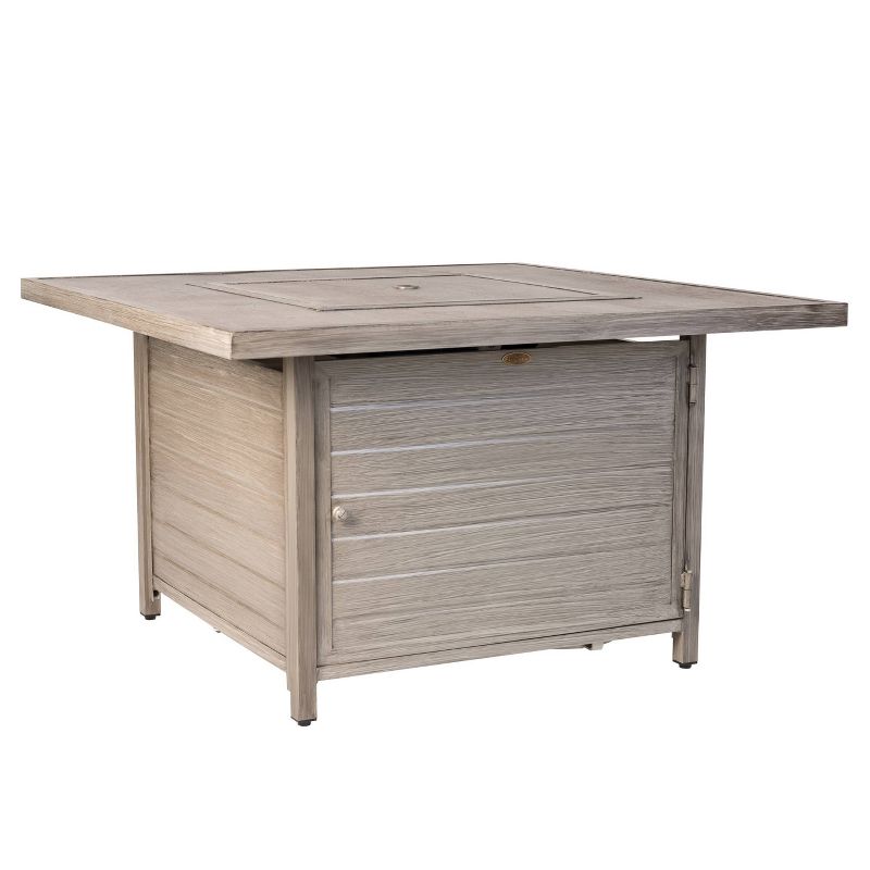 Langhorne Square Aluminum LPG Fire Pit - Light Brown - Fire Sense