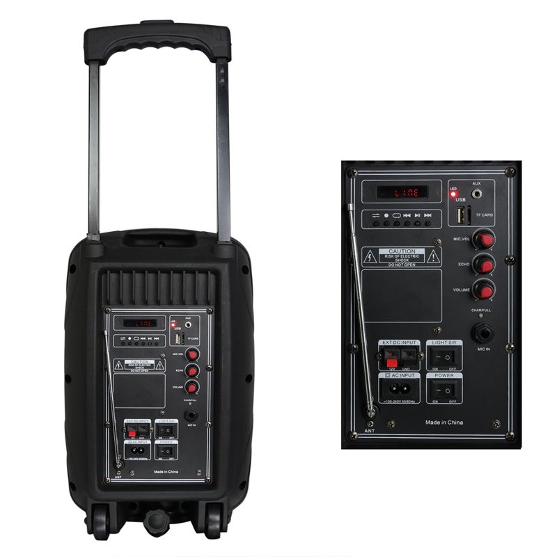 beFree Sound 8in 400 Watt Bluetooth Portable Party PA Speaker System with Illuminating Lights