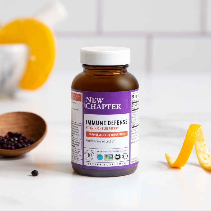 New Chapter Immune Defense Vitamin C + Elderberry Tablet - 30ct