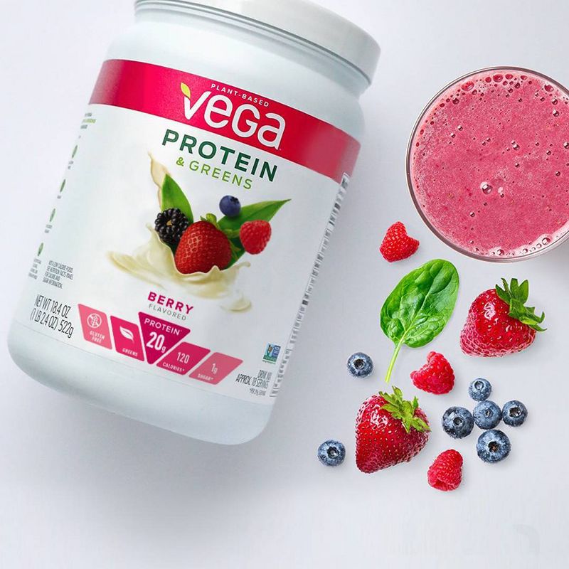 Vega Protein & Greens Vegan Protein Powder - Berry - 18.4oz