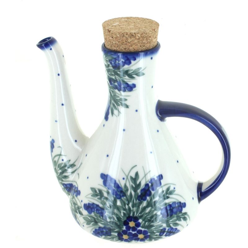 Blue Rose Polish Pottery Hyacinth Olive Oil Container