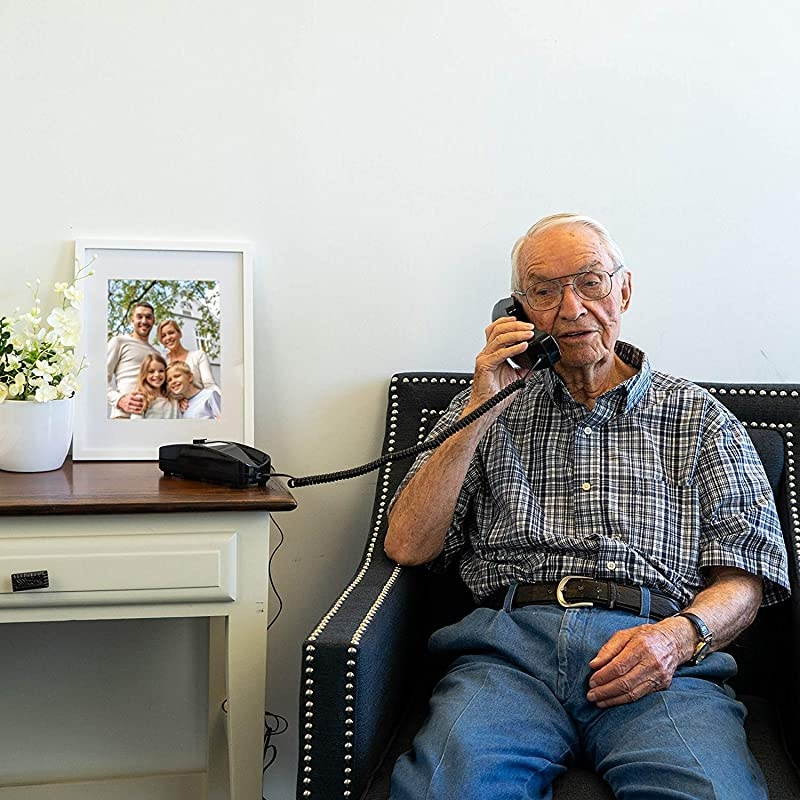 Corded Phone Phones for Seniors Phone for Hearing impaired Black Retro Novelty Telephone an Improved Version of The Princess Phones in 1965 Style Big Button