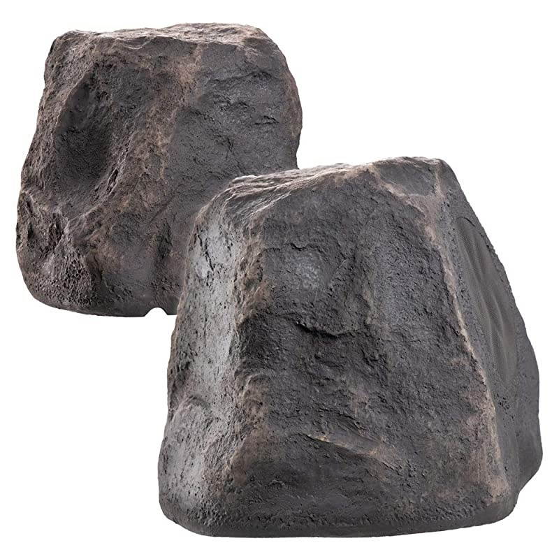 5.25" Slate Outdoor Rock Speaker 100W Weather Resistant Passive Stereo Pair RX550