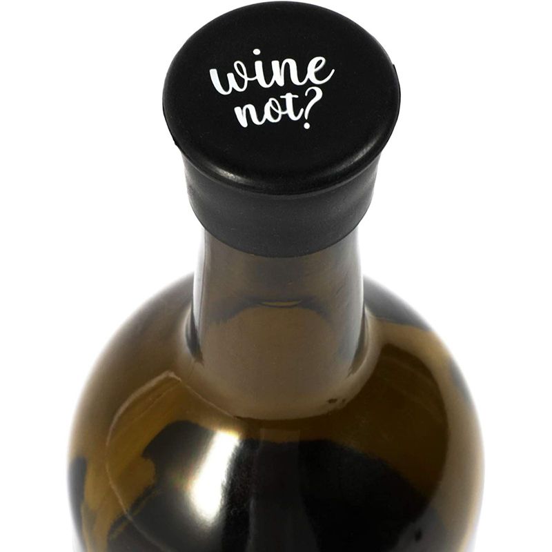 Okuna Outpost 5 Pack Reusable Wine Bottle Stoppers Gift Set, Silicone (1 Inch)