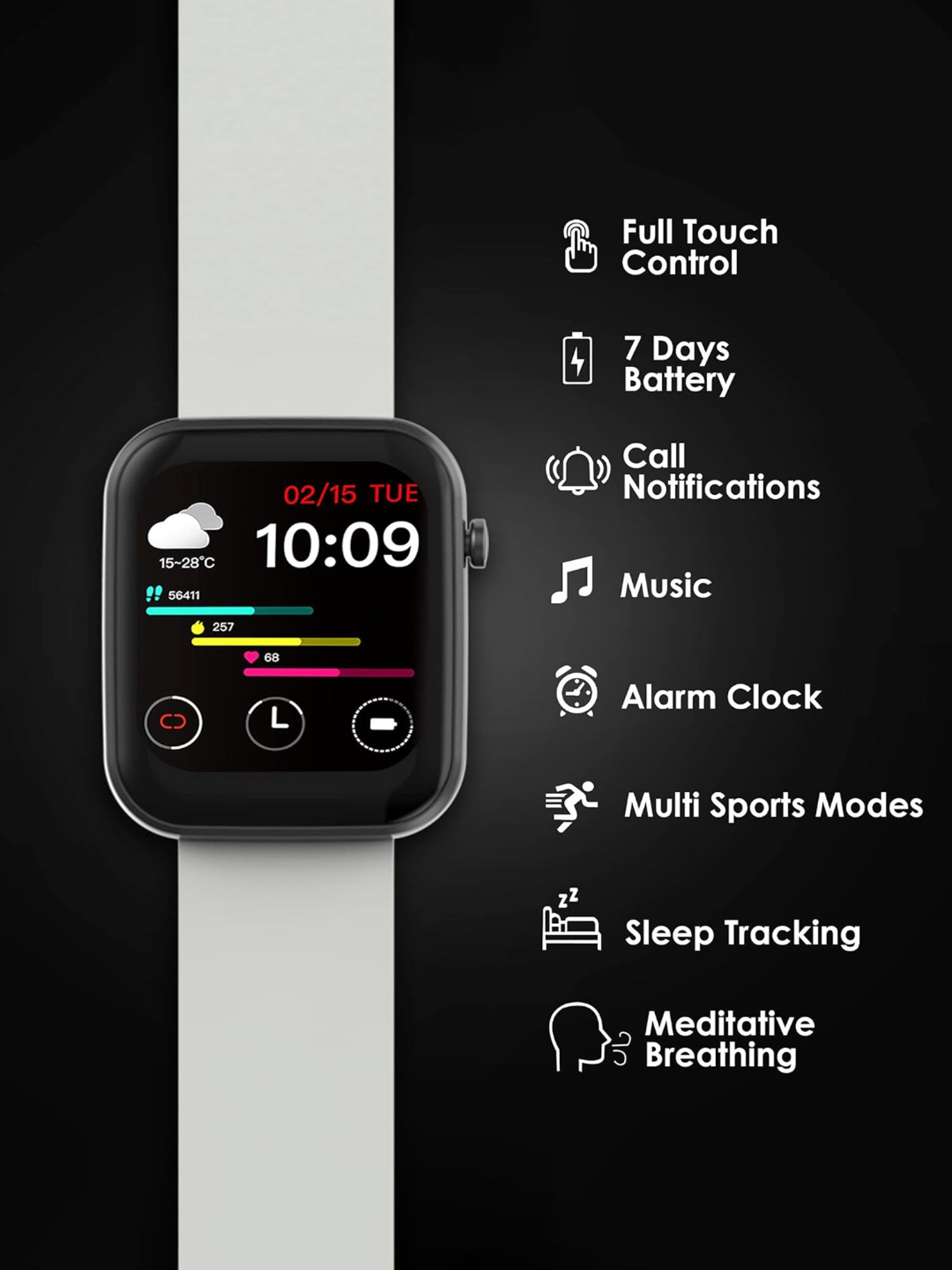 Probus P15 Full Touch Screen Smartwatch (Grey)