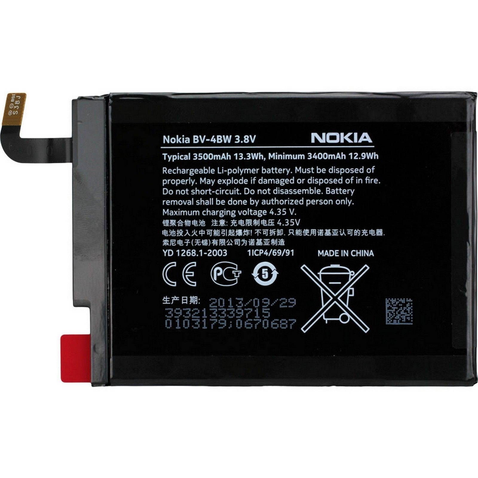 New 3.8V 3500mAh Internal Battery Replacement for Nokia Lumia 1520 BV4BW BV-4BW