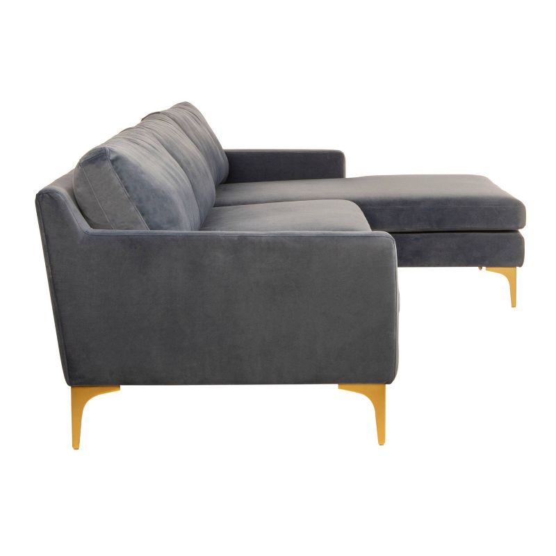 Brayson Chaise Sectional Sofa Dusty Blue - Safavieh