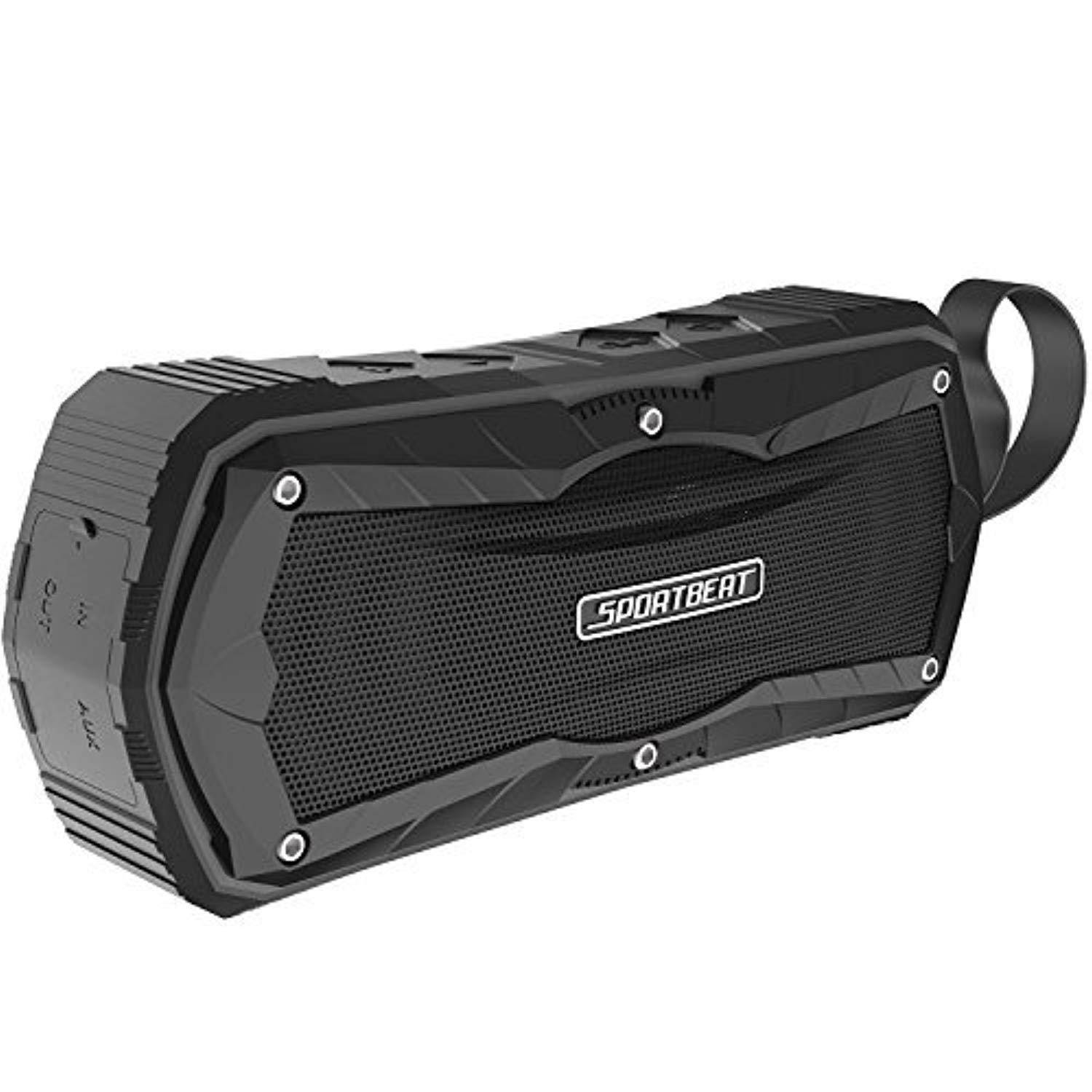 encased wireless bluetooth speaker (sportbeat) portable waterproof blue tooth music speakers carrying strap apple iphone x/ipho