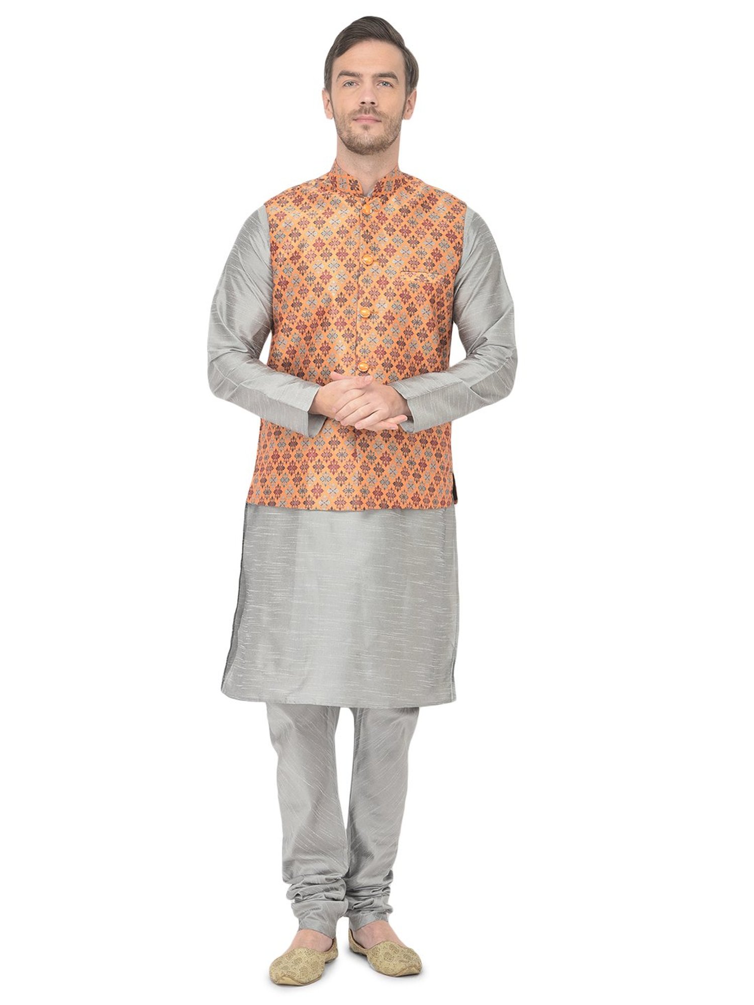 SG LEMAN Multi Regular Fit Printed Nehru Jacket