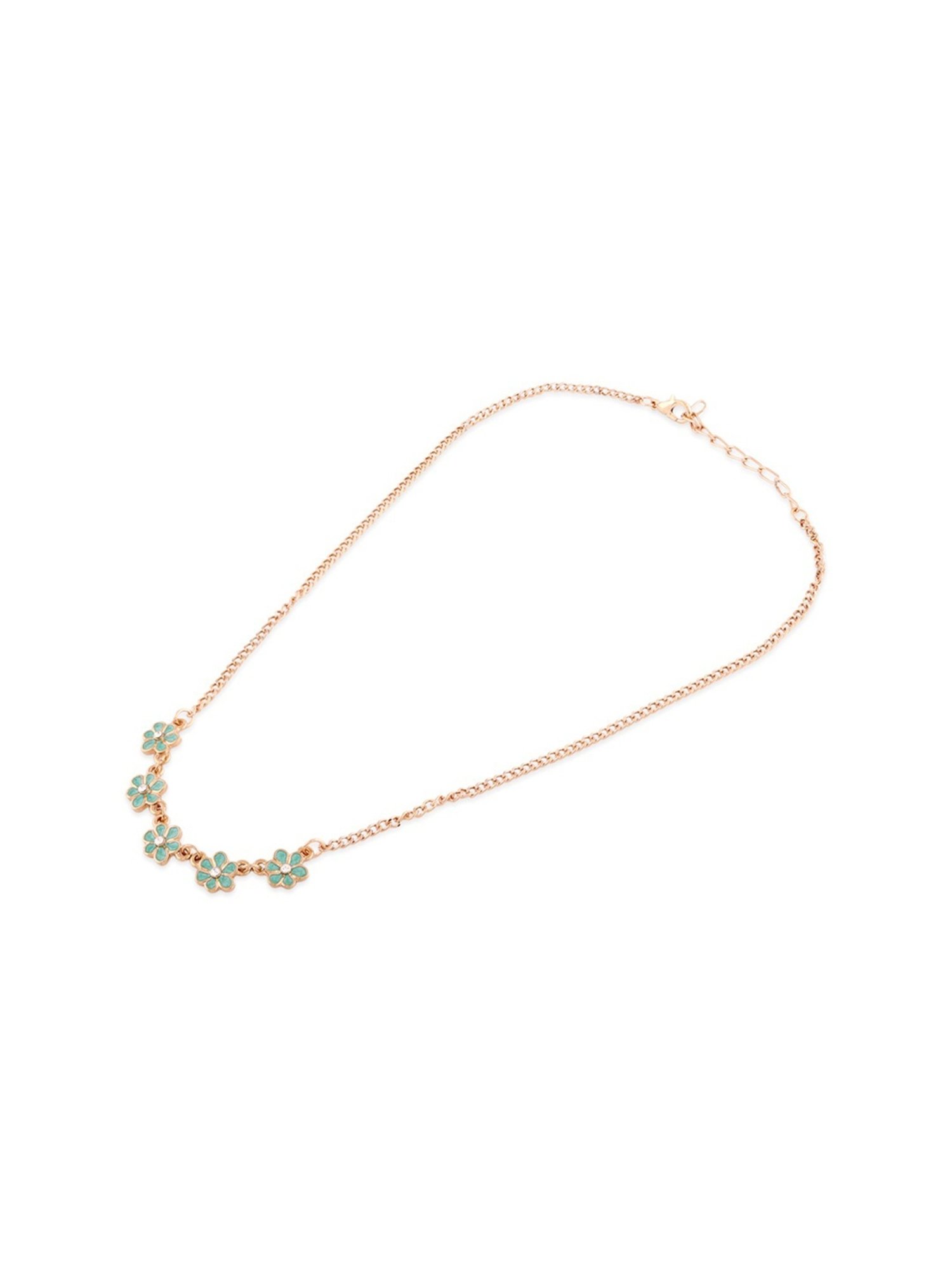 Karatcart Golden Sea Shell and Textured Disk Multicharm Multilayered Chain Women