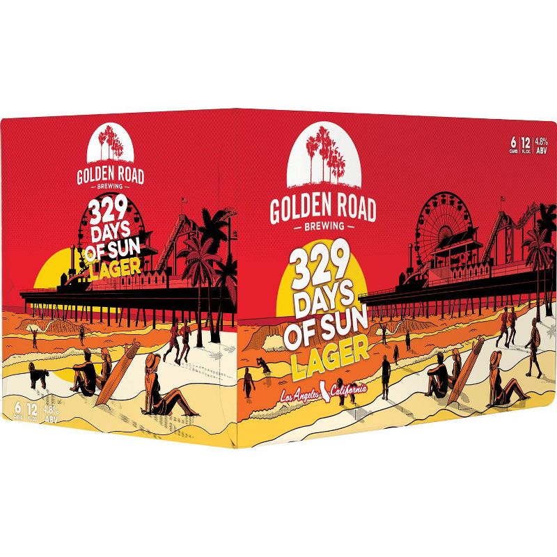 Golden Road 329 Days of Sun Lager Beer - 6pk/12 fl oz Cans