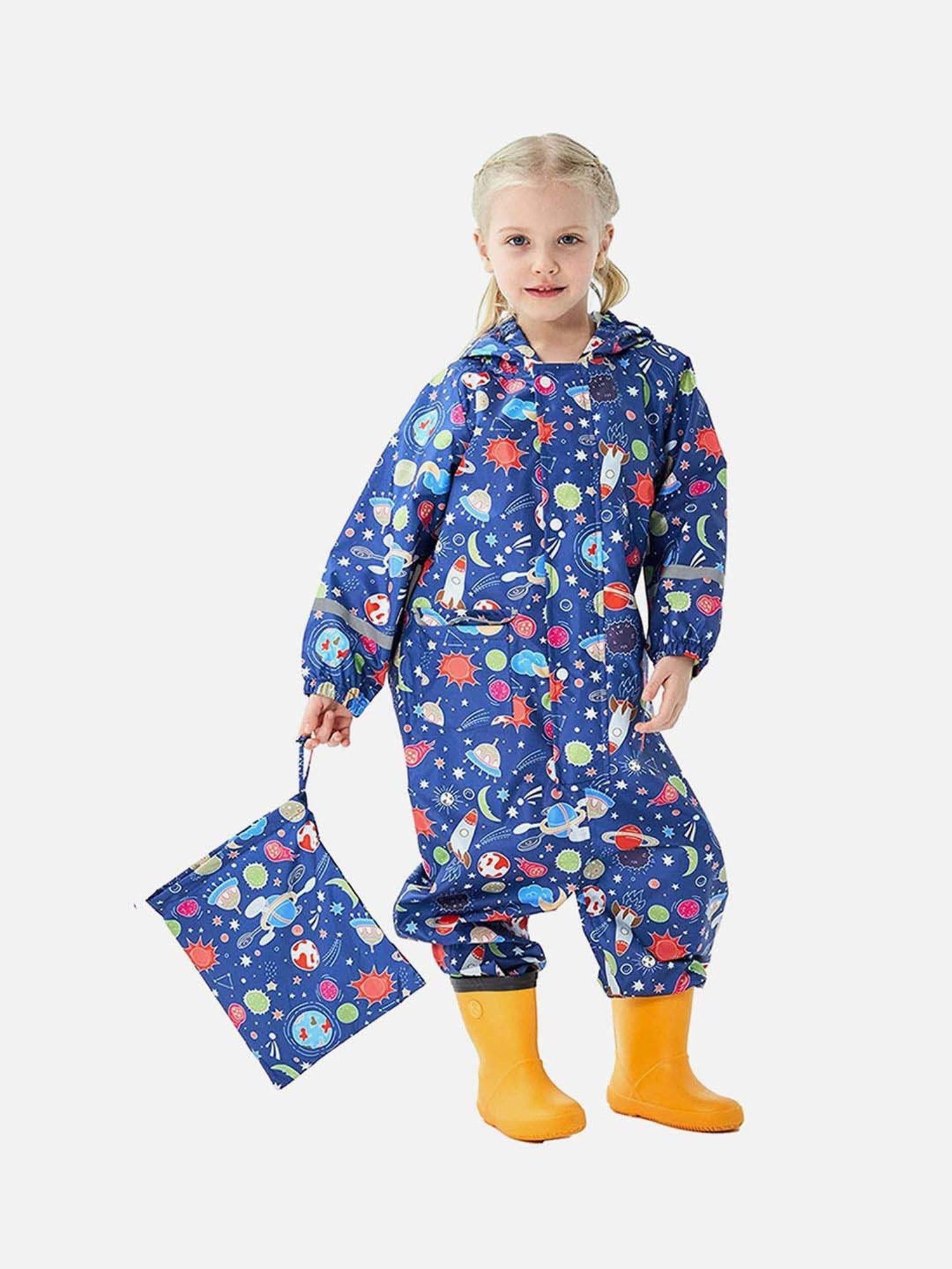 Little Surprise Box Kids Pink Printed Full Sleeves Raincoat