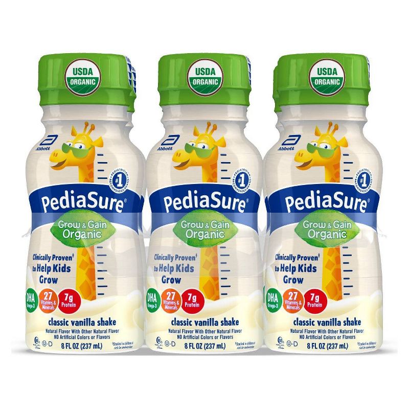 PediaSure Organic Kids Nutritional Vanilla Shake - 6pk/48 fl oz