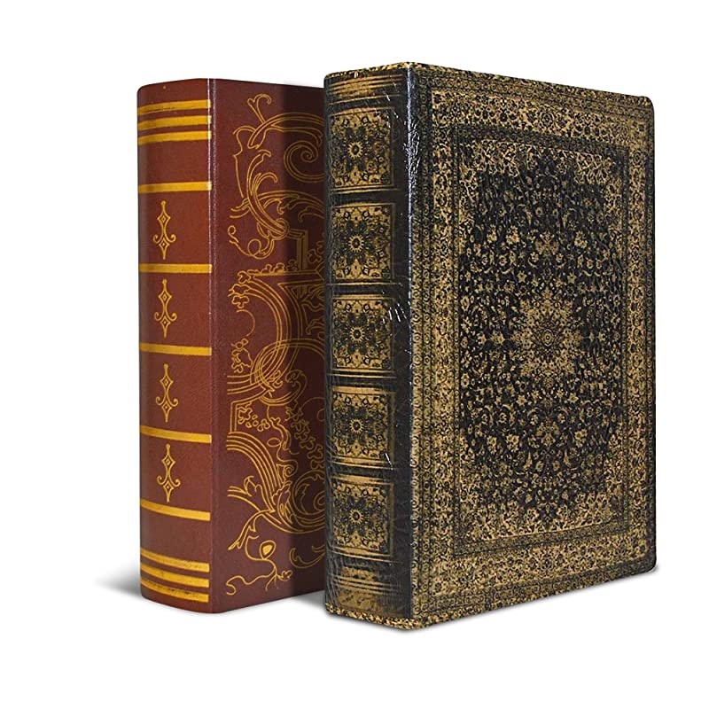 Old World DVD Storage Book Box Combo Pack- Includes One Imperial, and One Persian Design - Store Up to 96 Discs or Valuables Discretely