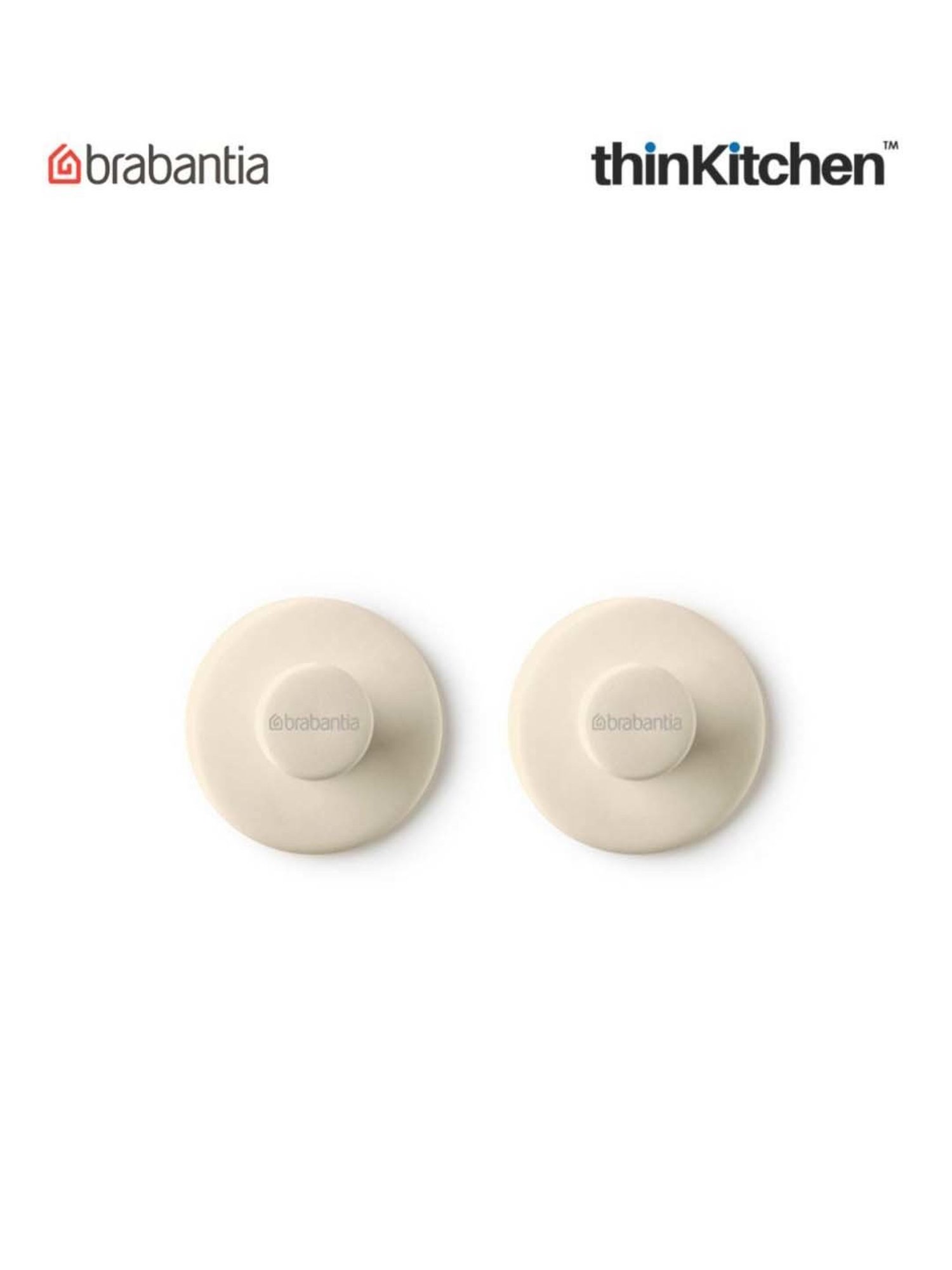 Brabantia Beige Plastic Renew Towel Hooks - Set of 2