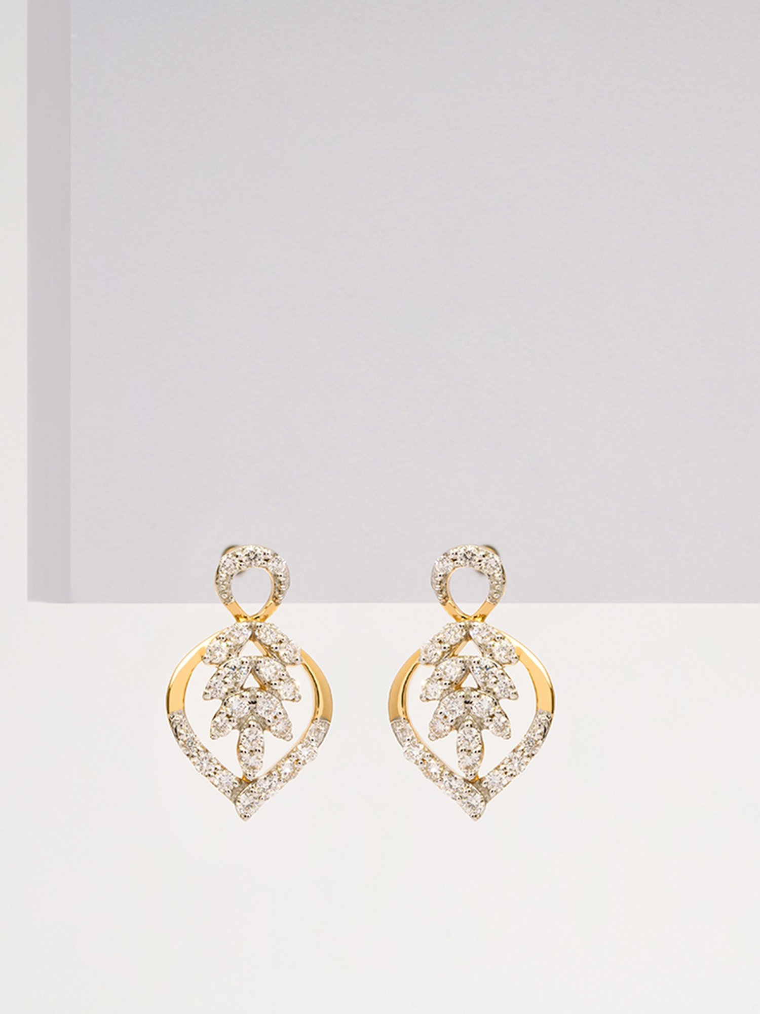 P.N.Gadgil Jewellers 14k Gold Infinity Drop Diamond Earrings For Women