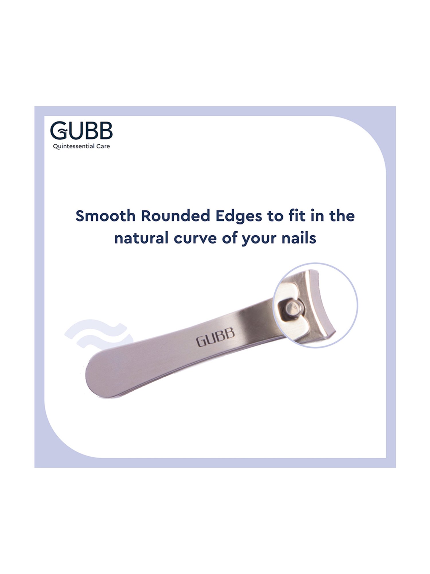 GUBB Nail Clipper for Men & Women - Stainless Steel Curved Nail Cutter