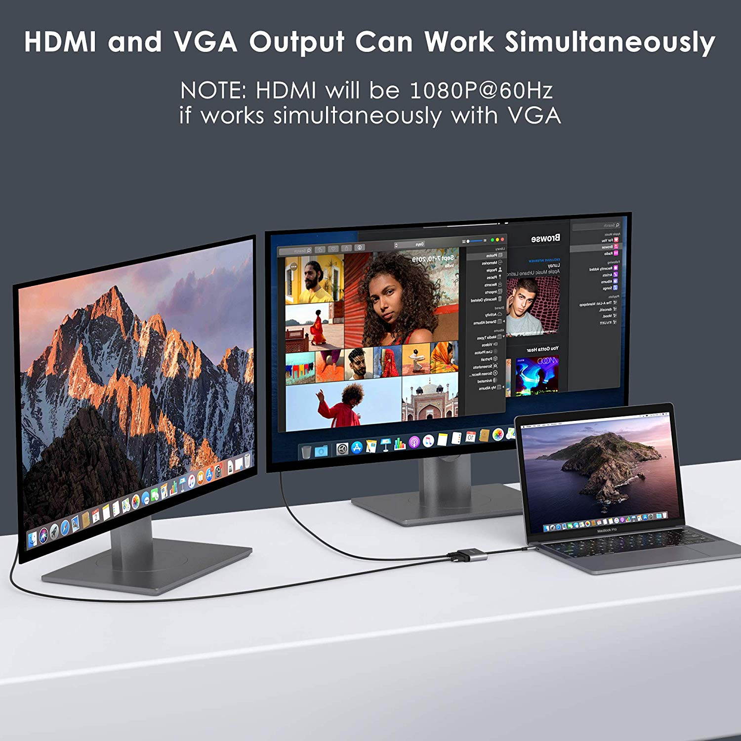 USB C to HDMI VGA Adapter,Wanmingtek 2-in-1 USB C Hub with 4K HDMI,1080P VGA, Type C Converter Adapter for MacBook Pro/Air/ipad Pro/Chromebook Pixel/Dell XPS/Nintendo and More