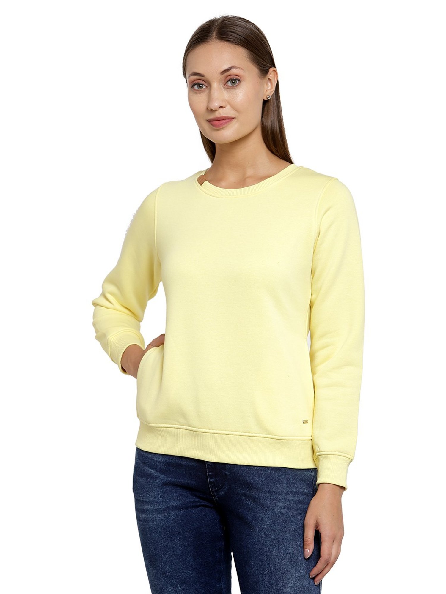 Juelle Yellow Round Neck Sweatshirt