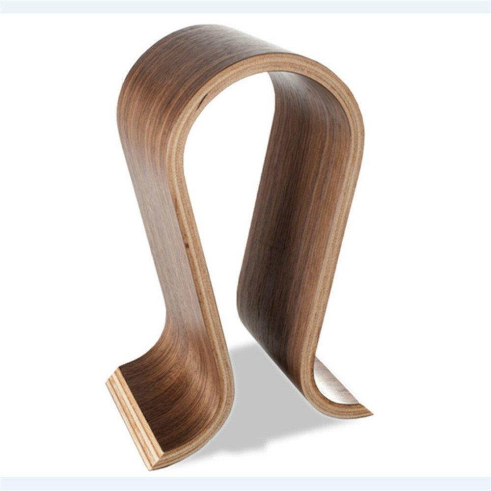 Agile-shop Wooden Omega Headphones Rack Headset Hanger Holder, Suitable for All Headphone Size(Walnut brown)
