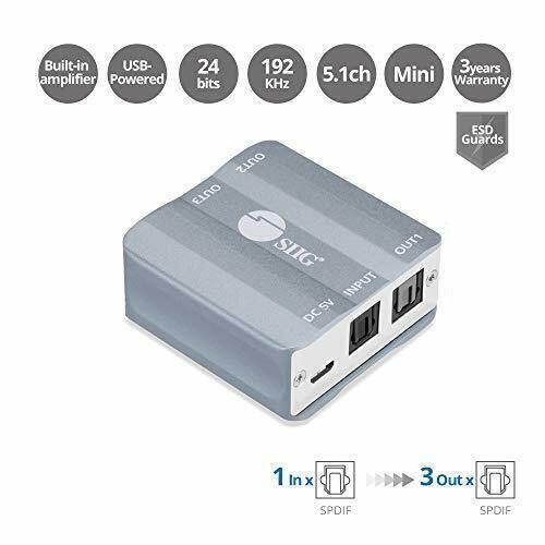 SIIG Toslink SPDIF Splitter - Digital Signal Amplifier - 1 Input and 3 Outputs