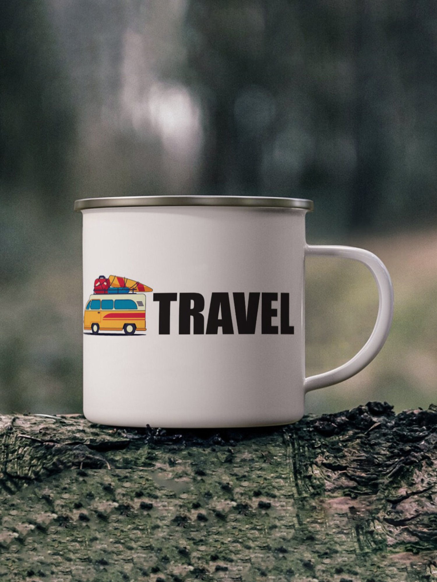 Gathari Enamel White Stainless Steel Coffee Mug