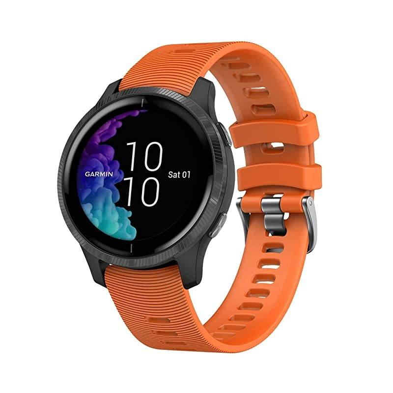 Garmin Venu GPS Smartwatch with AMOLED Display and Included  3 Straps Bundle (Black/Gold, Berry/Pink/White)