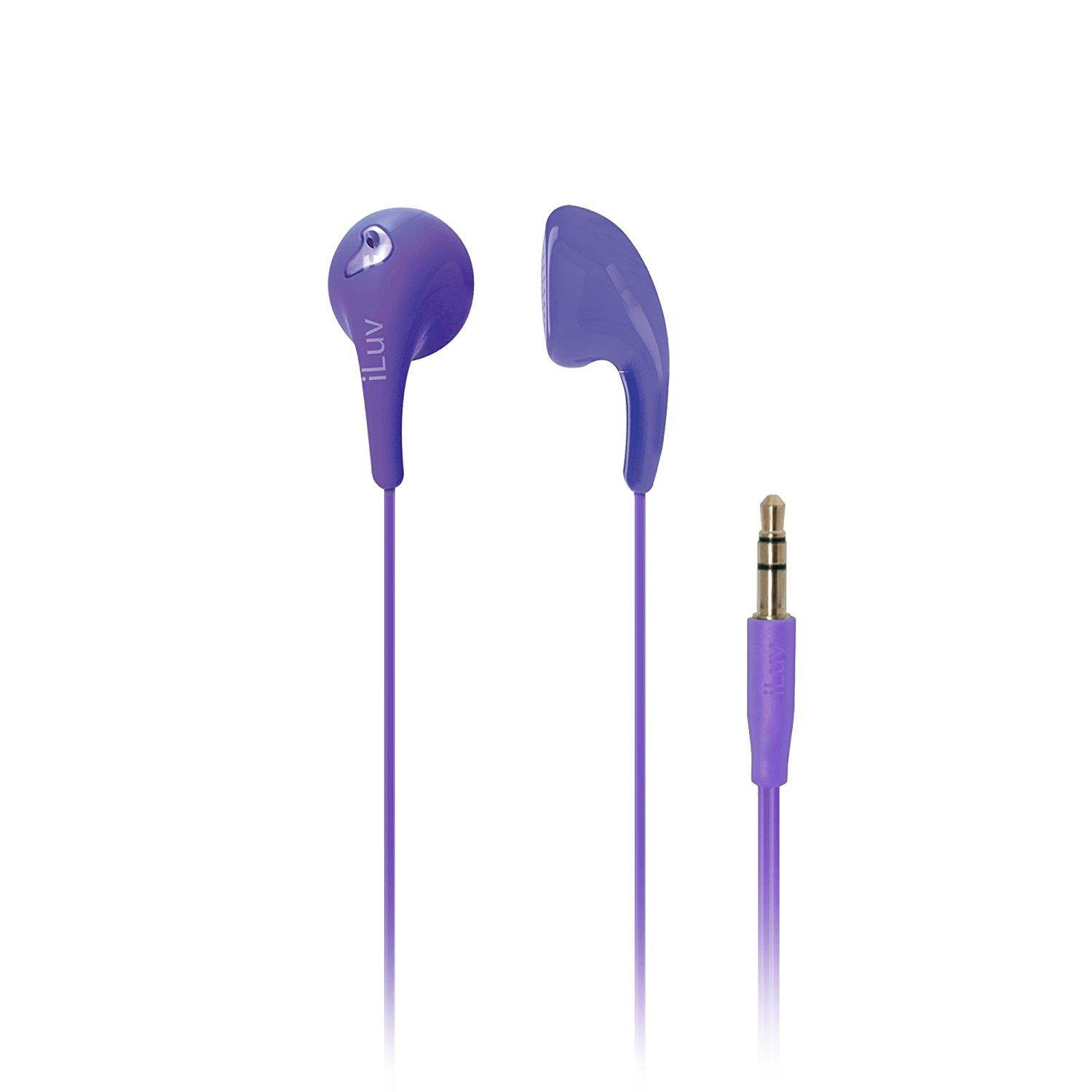 iLuv iEP205PUR Bubble Gum 2 Flexible_ Jelly_Type Stereo Earphones _ Purple